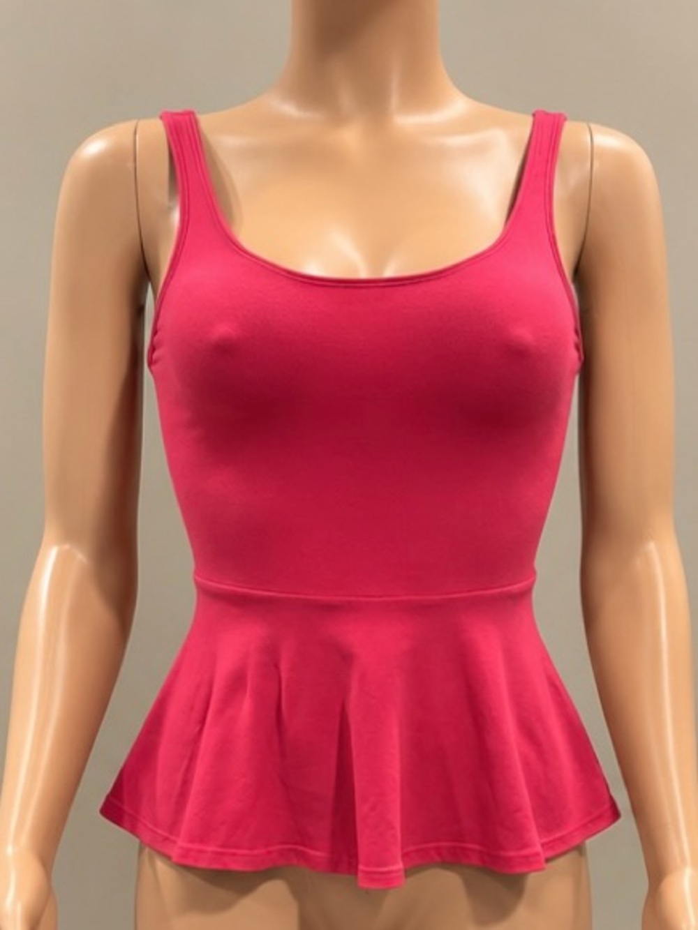 Express Hot Pink Peplum Tank Top Back Zip Stretch Sleeveless XS